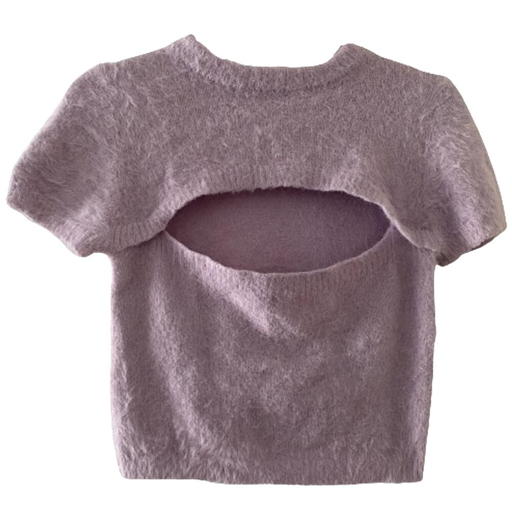 FUZZY LILAC THE RAGGED PRIEST CROP TOP